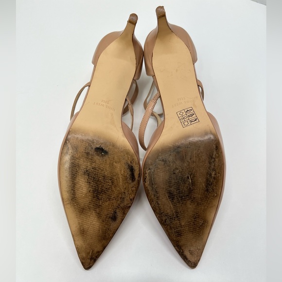 Nude Kitten Heels Pointed Toe T Strap Pumps Low Heel Work Shoes Mary Jane Heeled - Picture 6 of 17